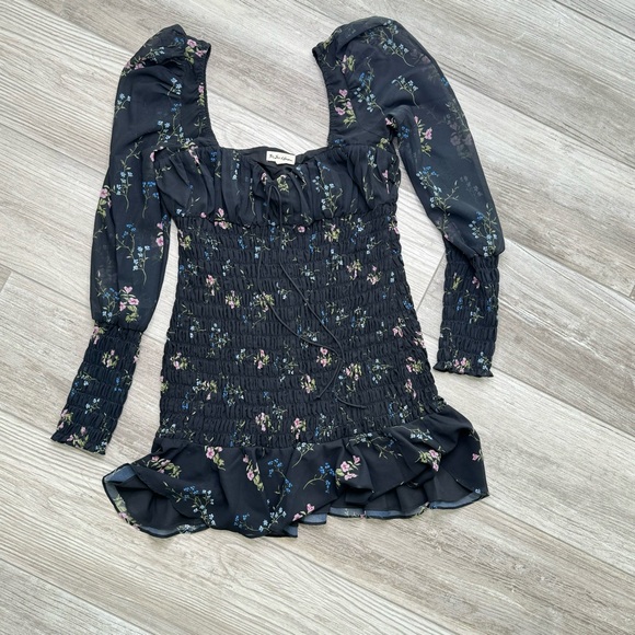 FOR LOVE & LEMONS Floral Mini Dress Dixon Size L - Picture 6 of 12